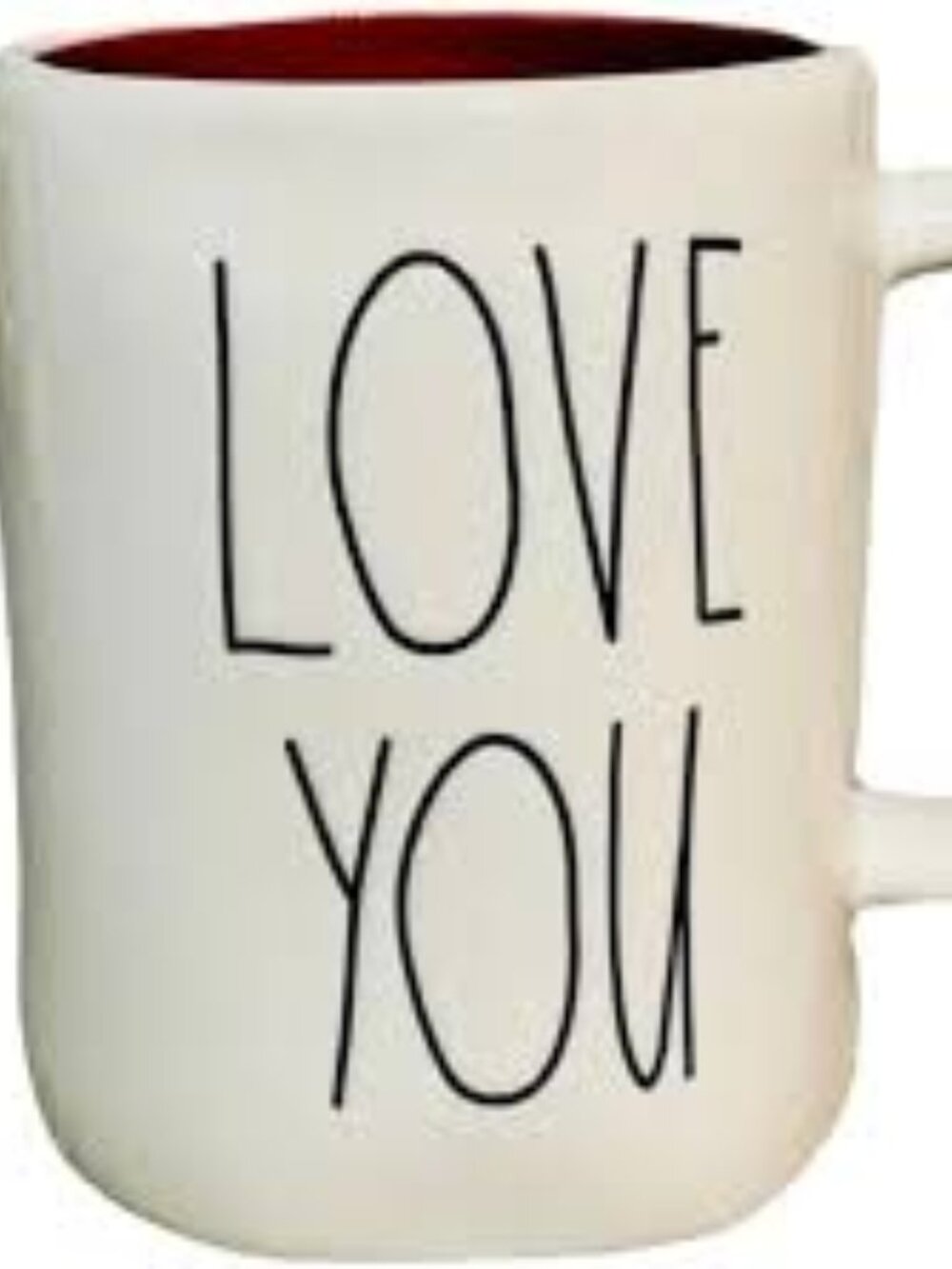 NWOT Love You Red and White Ceramic Mug